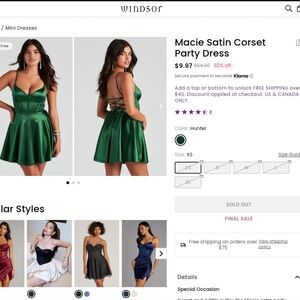 Windsor Emerald Satin Dress